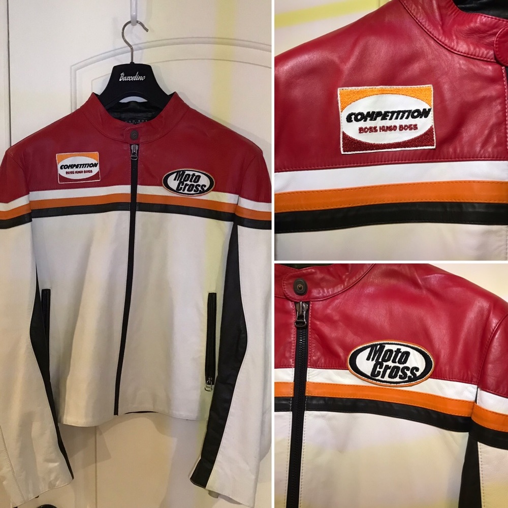 HUGO BOSS jacket. motocross, RARE, leather jacket - Picture 4 of 8